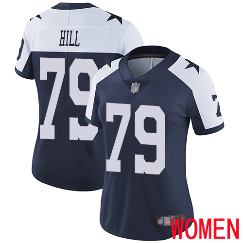 Women Dallas Cowboys Limited Navy Blue Trysten Hill Alternate 79 Vapor Untouchable Throwback NFL Jersey